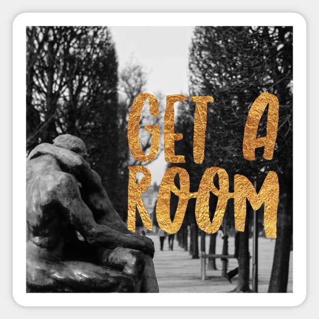 Get A Room Rodin the Kiss Sculpture Sticker by penandbea